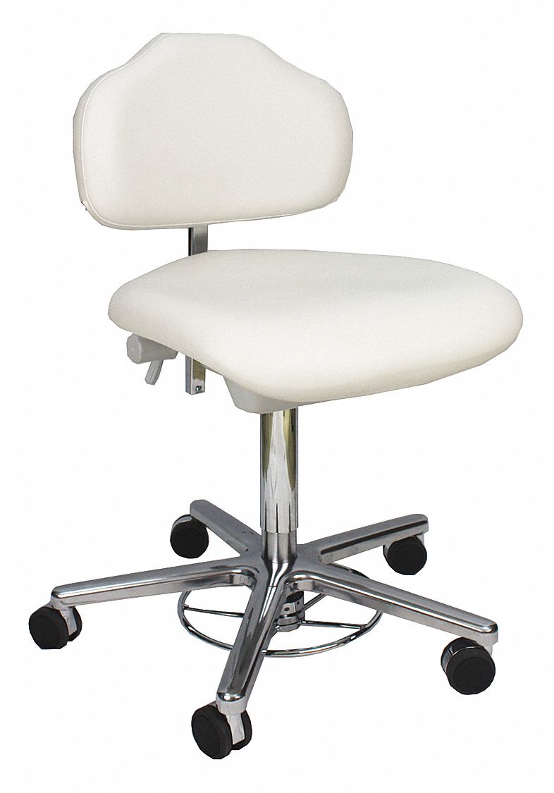 Task Chair: Steel, 22 in to 29 in, 300 lb Wt Capacity, Gray, Cal 117