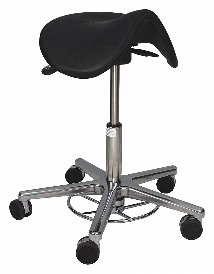 MILAGON Cleanroom Pneumatic Stool 300 lb Wt Capacity, 20 in to 25 in