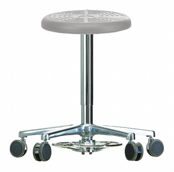 Cleanroom Pneumatic Stool: 300 lb Wt Capacity, 17 in to 24 in, 14 1/2 in Seat Dp