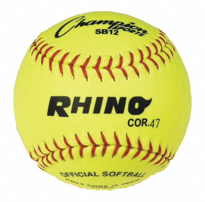 Softball Set: Optic Yellow, 12 in Circumference, Synthetic Leather
