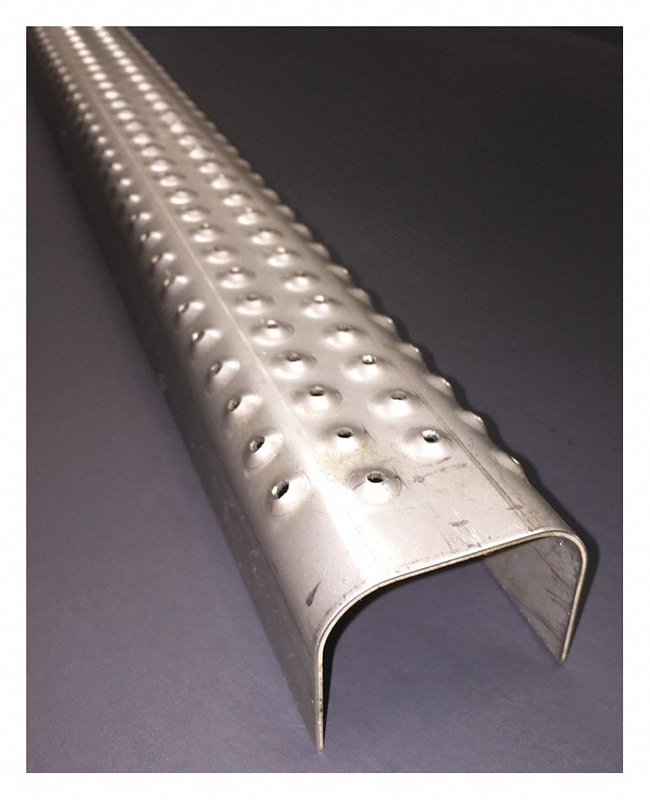 Perforated, Stainless Steel, Anti-Slip Ladder Rung - 45NN36