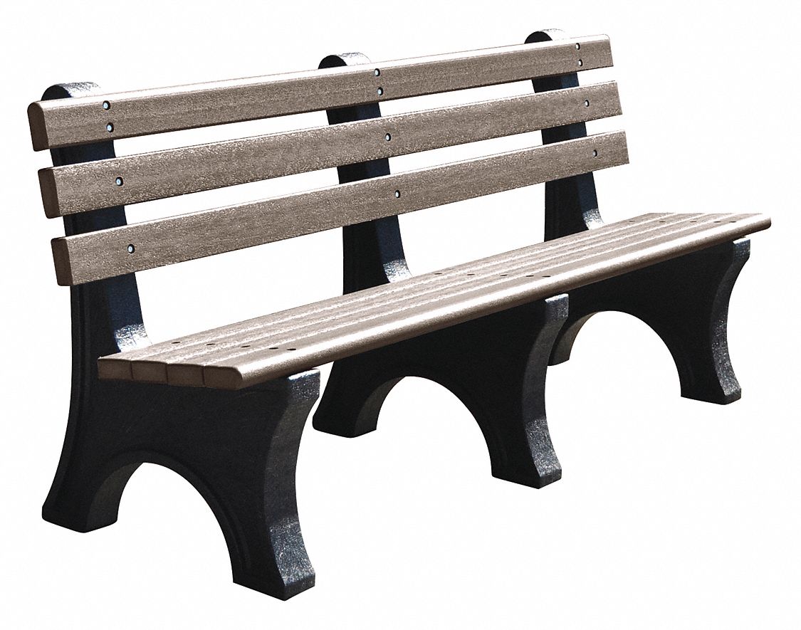 Gray outdoor bench