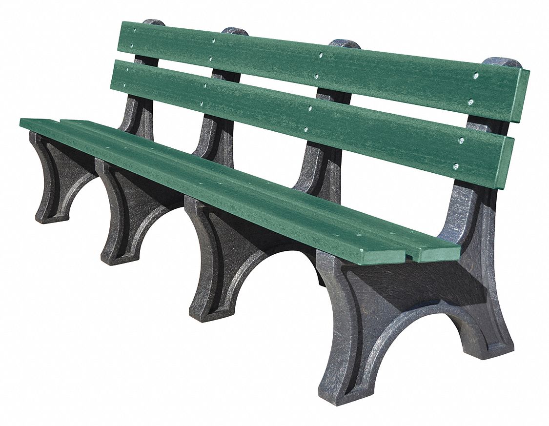 Ultrasite Recycled Plastic Outdoor Bench Green 96 Length