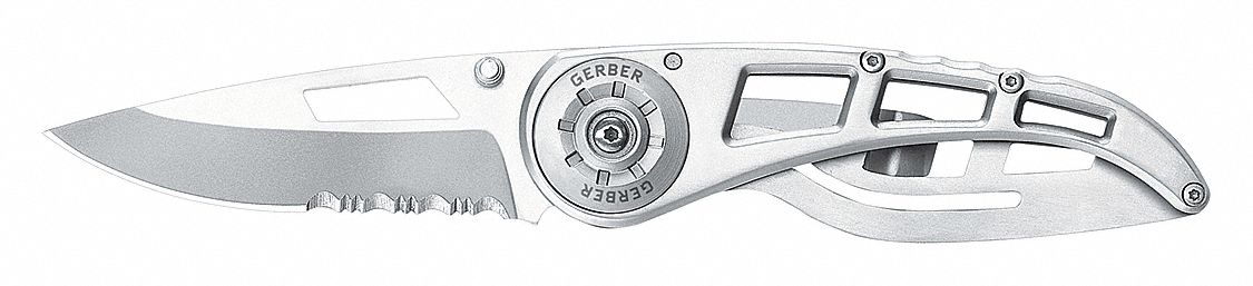 Folding Knife: 3 in Blade Lg, 4 1/2 in Closed Lg, 7 1/2 in Overall Lg, Stainless Steel