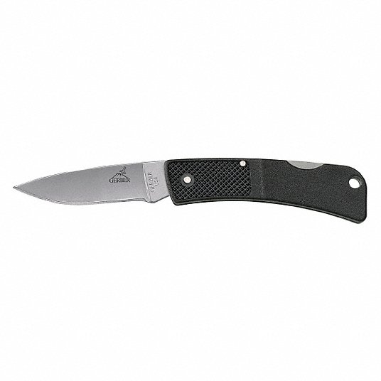 Folding Knife: 2 in Blade Lg, 2 1/2 in Closed Lg, 4 1/2 in Overall Lg, Plastic, Straight