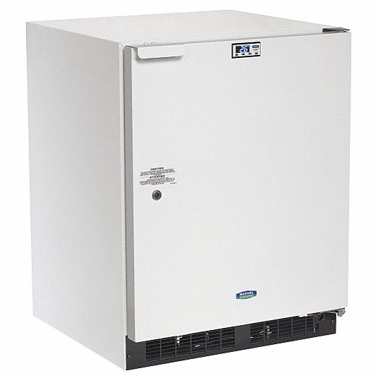 Refrigerator: 4.6 cu ft Refrigerator Capacity, 31 1/8 in Overall Ht, White