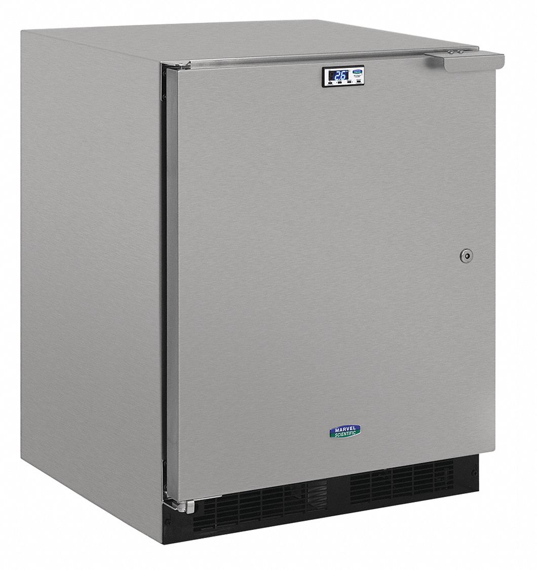 Refrigerator: 4.6 cu ft Refrigerator Capacity, 31 1/8 in Overall Ht, Refrigerator