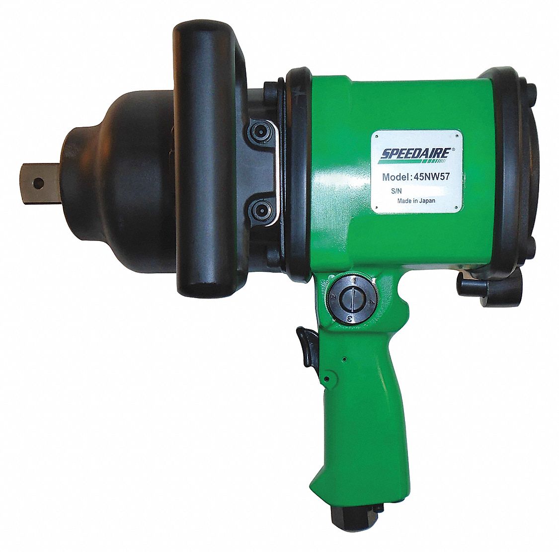Impact Wrench: Pistol Grip, Std, Full-Size, Industrial Duty, 1 in Square Drive Size