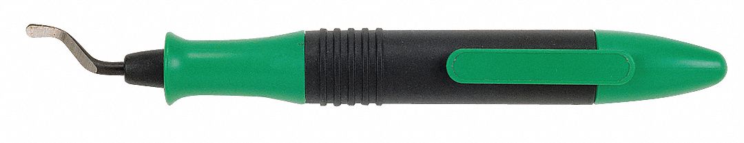 Deburring Tool: E100 Blade, Glo-Burr Handle, Green