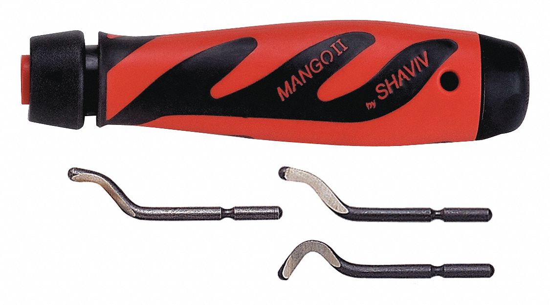 SHAVIV Deburring Tool Set, Plastic, Hi Speed Stl. 45NX7215590068