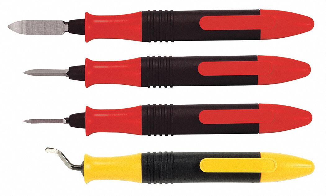 SHAVIV, B10/C40/C42/E400 Blade, Red/Yellow, Disposable Deburring Tool