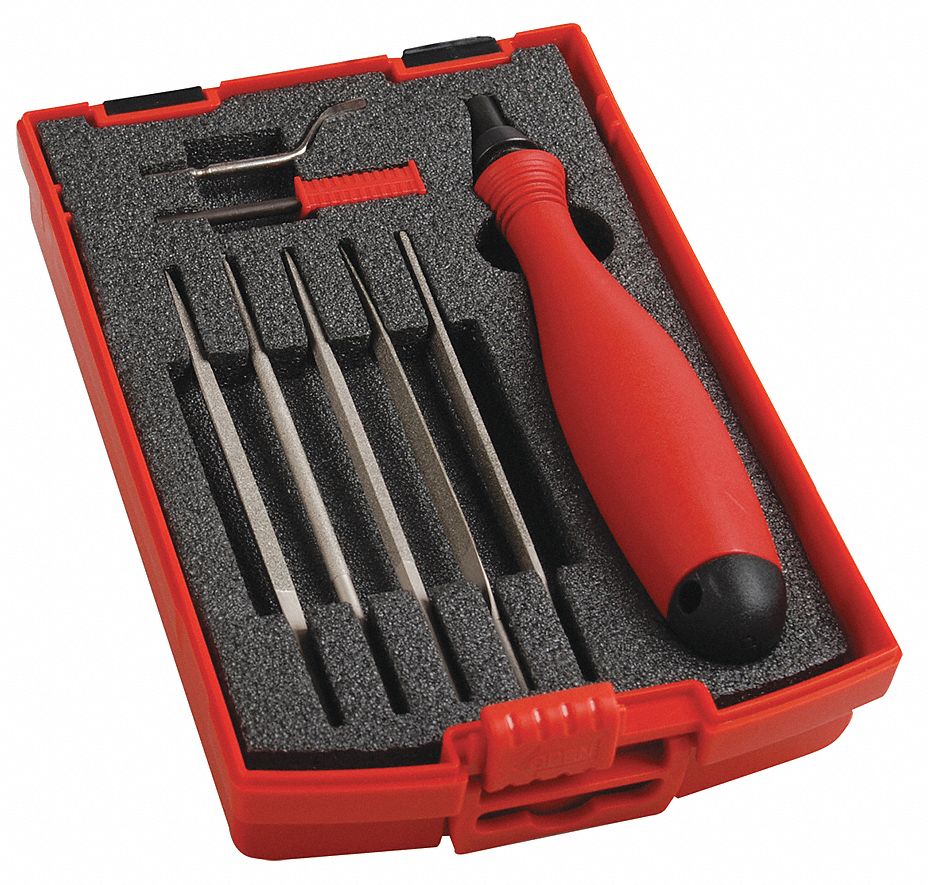 SHAVIV Deburring Tool Set, Plastic, Hi Speed Stl. - 45NY03|154-00030 ...