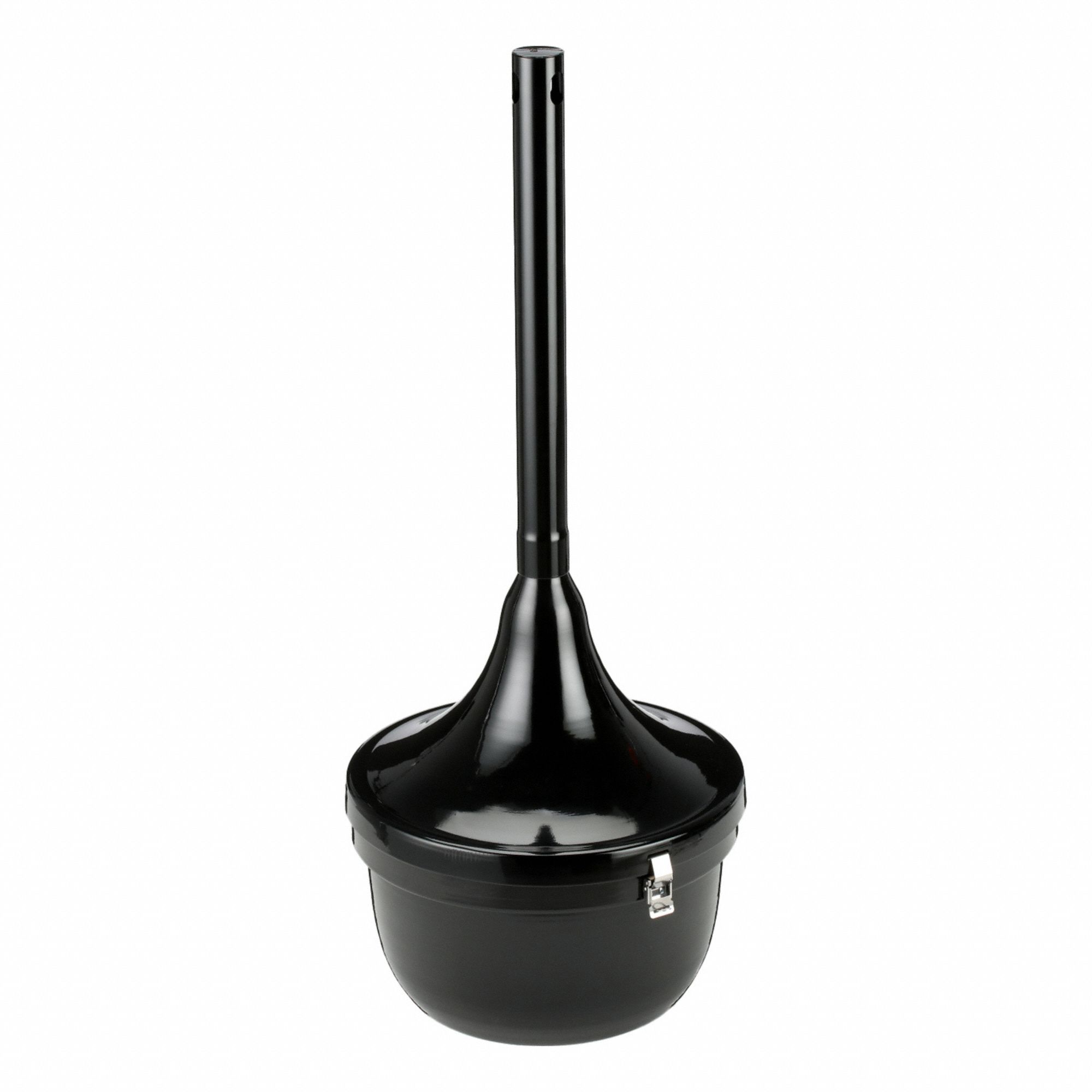 Cigarette Receptacle: 4 1/2 gal Capacity, 39 in Overall Ht, 16 in Container Dp, Black