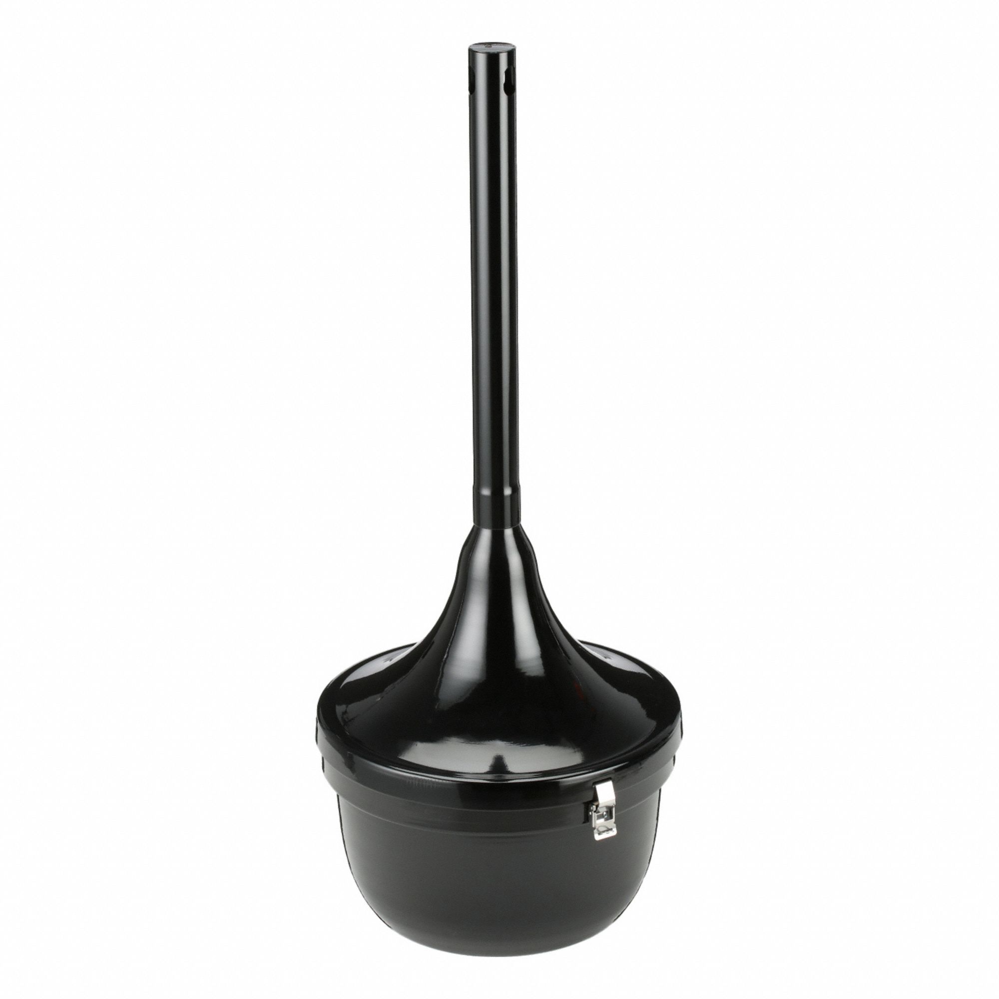 Cigarette Receptacle: 4 1/2 gal Capacity, 39 in Overall Ht, 16 in Container Dp, Black