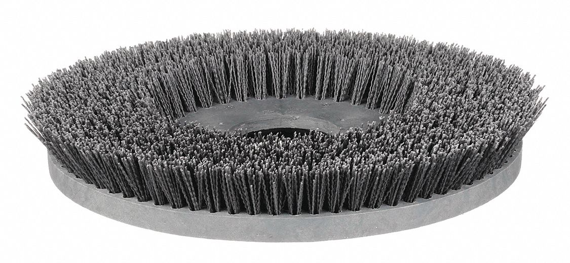 Rotary Brush: Round, 17 in Brush Dia, For Machine Size 17 in, Polypropylene, Black