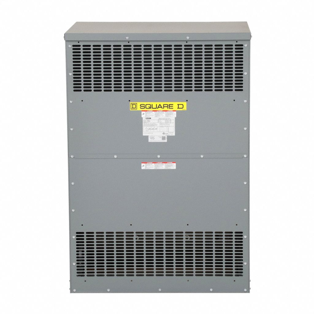Dry Type Power Distribution Transformer: 480V AC, 120V AC/208V AC Wye, 1, Floor, Aluminum