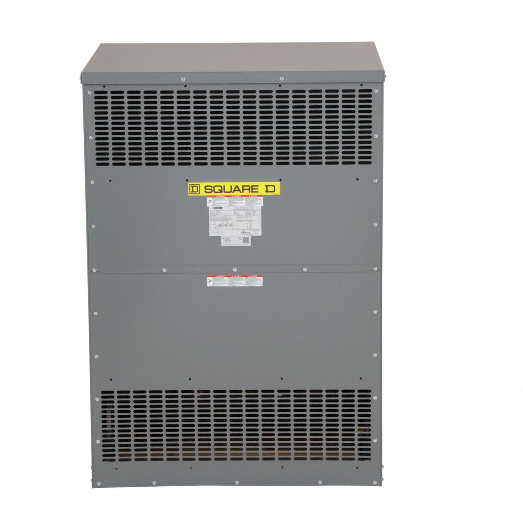 Dry Type Power Distribution Transformer: 480V AC, 120V AC/208V AC Wye, 1, Floor, Aluminum