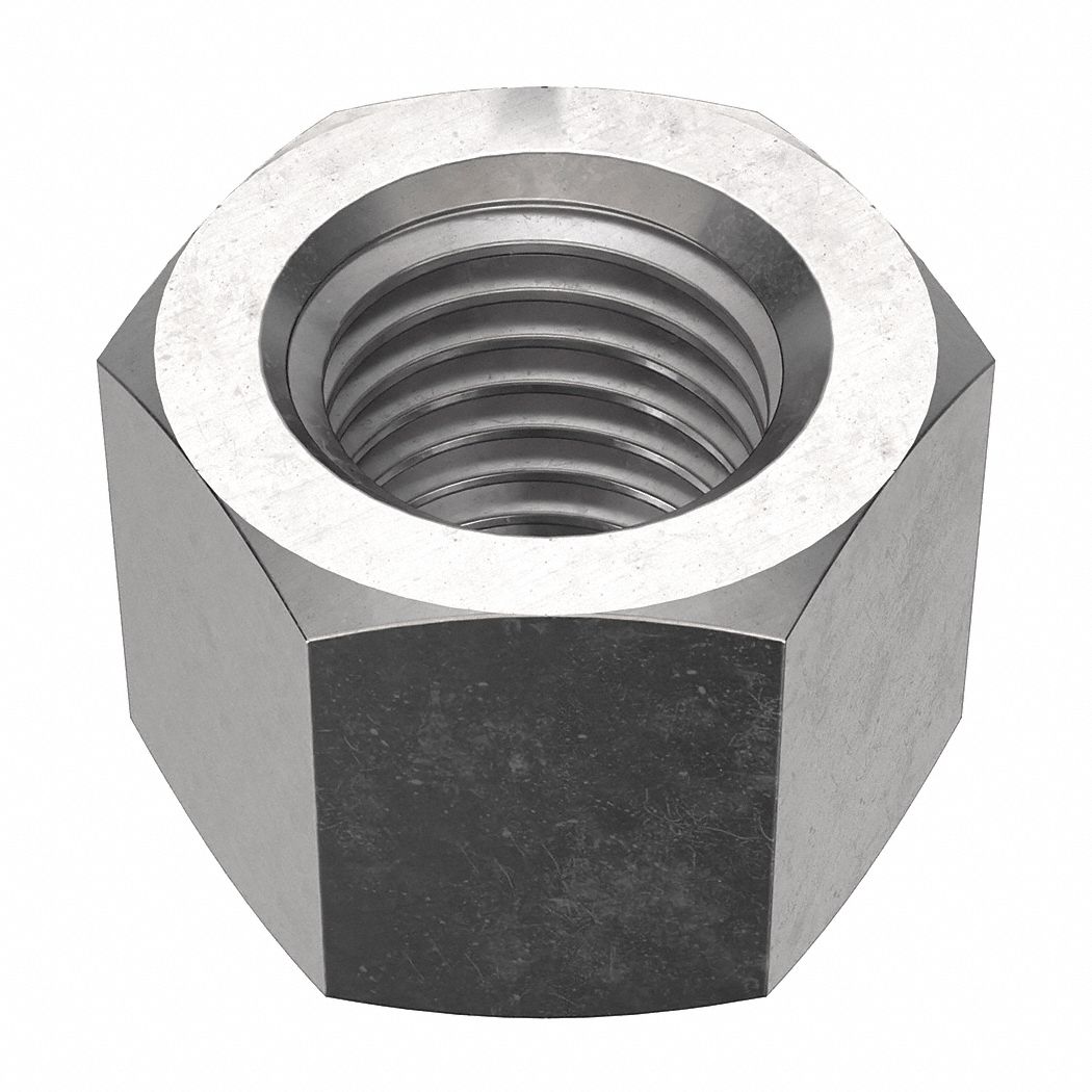 Hex Nut: Std Hex, 7/8"-9 Thread, 1 19/64 in Hex Wd, 3/4 in Hex Ht, Stainless Steel, 18-8, Std, 5 PK