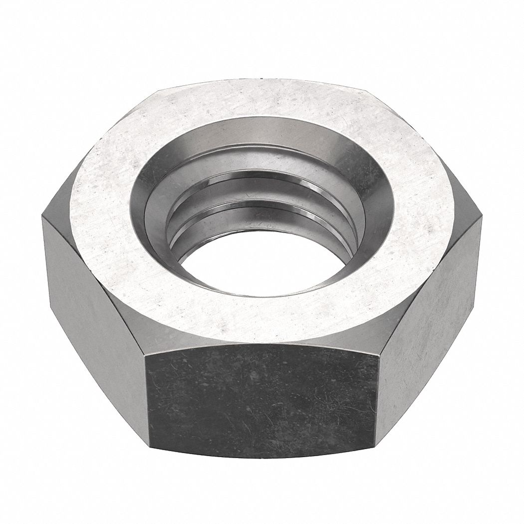 Hex Nut: Std Hex, 5/16"-18 Thread, 1/2 in Hex Wd, 17/64 in Hex Ht, Stainless Steel, 316, Std, 50 PK