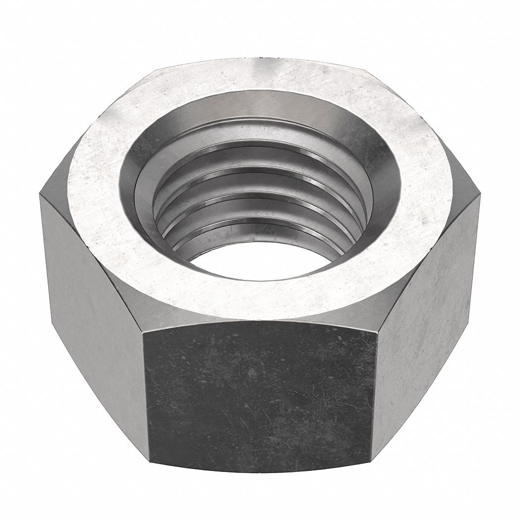 Hex Nut: Std Hex, 5/8"-11 Thread, 15/16 in Hex Wd, 35/64 in Hex Ht, Stainless Steel, 316, Std, 25 PK