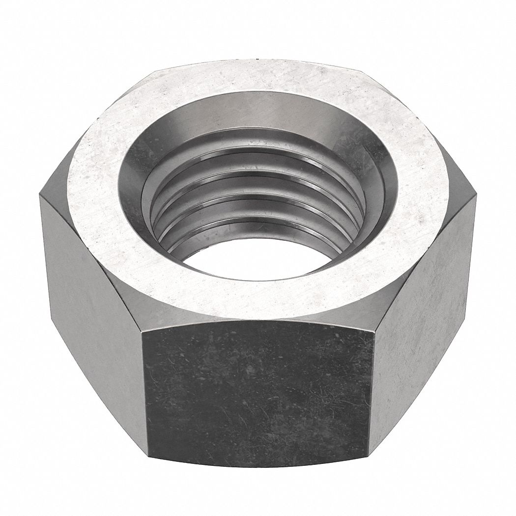Hex Nut: Std Hex, 3/4"-10 Thread, 1 7/64 in Hex Wd, 41/64 in Hex Ht, Stainless Steel, 316, 20 PK