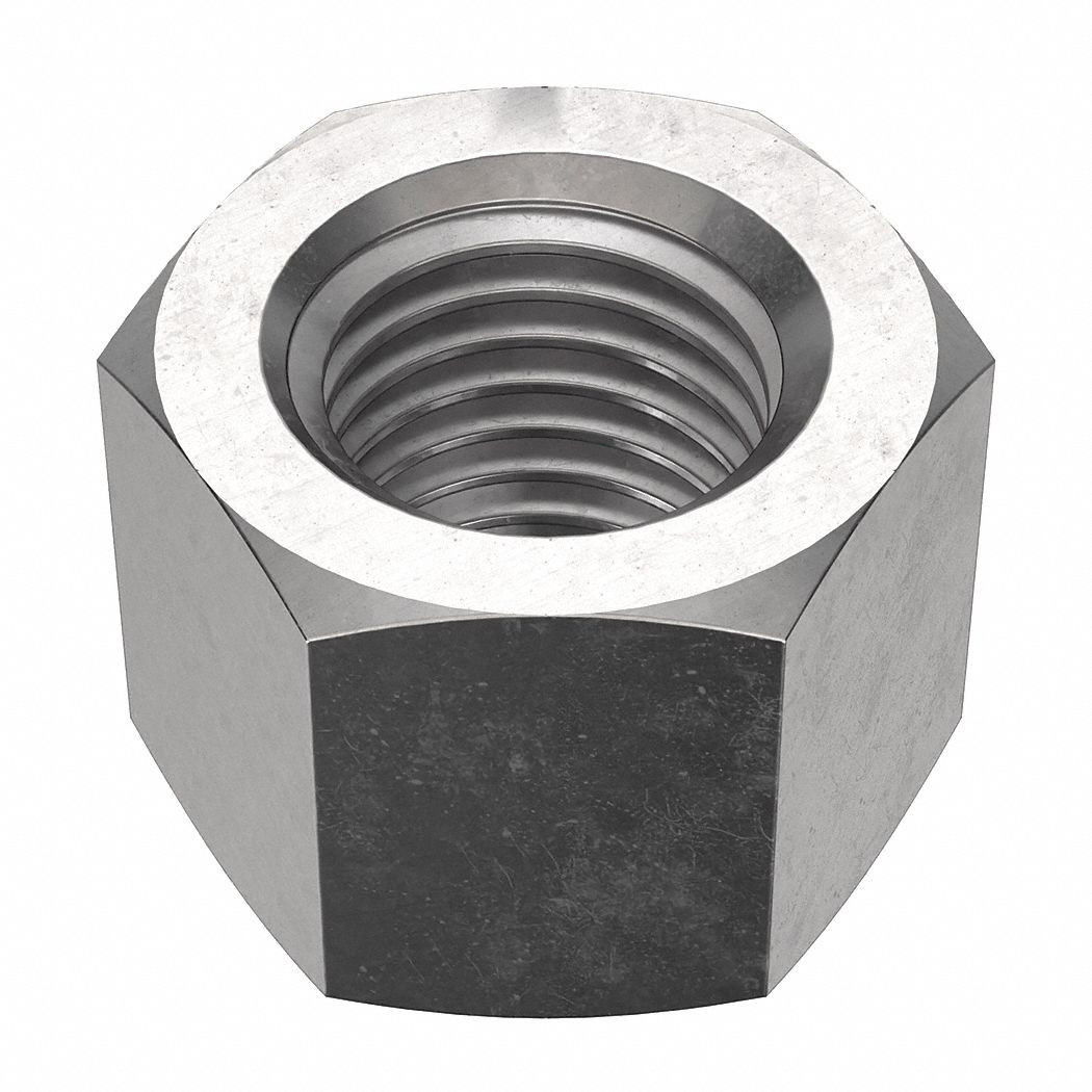 Hex Nut: Std Hex, 7/8"-9 Thread, 1 19/64 in Hex Wd, 3/4 in Hex Ht, Stainless Steel, 316, NL-19, 5 PK
