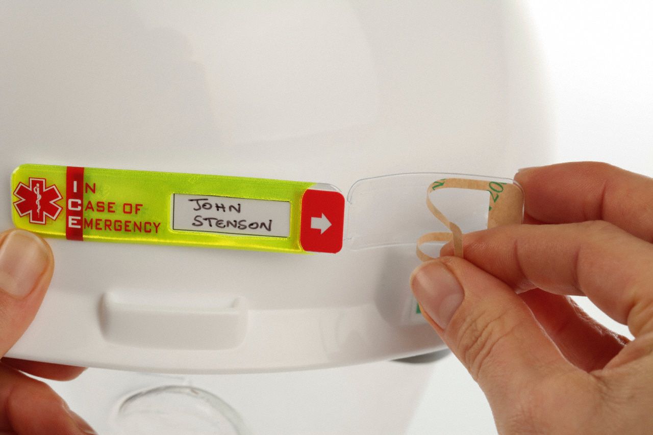 VITAL ID Hard Hat ID with Data Window: 3/4 in Ht, 3 1/4 in Wd, Hard Hat ...