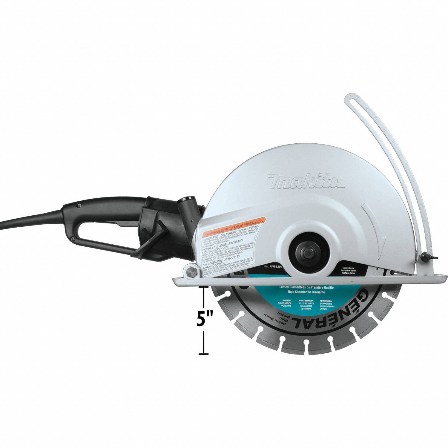 MAKITA Concrete, Masonry, Handheld, Masonry Saw, 14 in Blade Dia., Dry