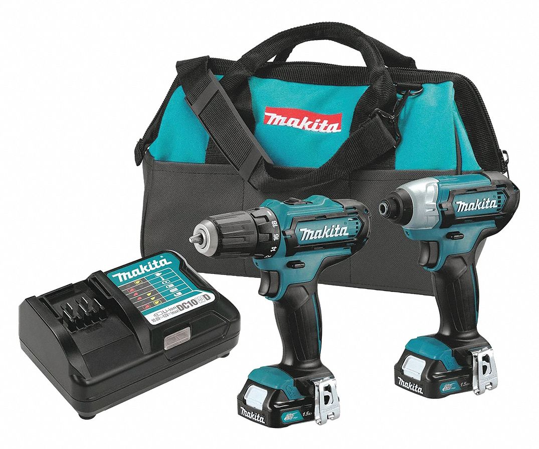 Cordless Tool Combination Kit: 2 Tools, Drill/Impact Driver, 12 V DC Volt, Battery Included