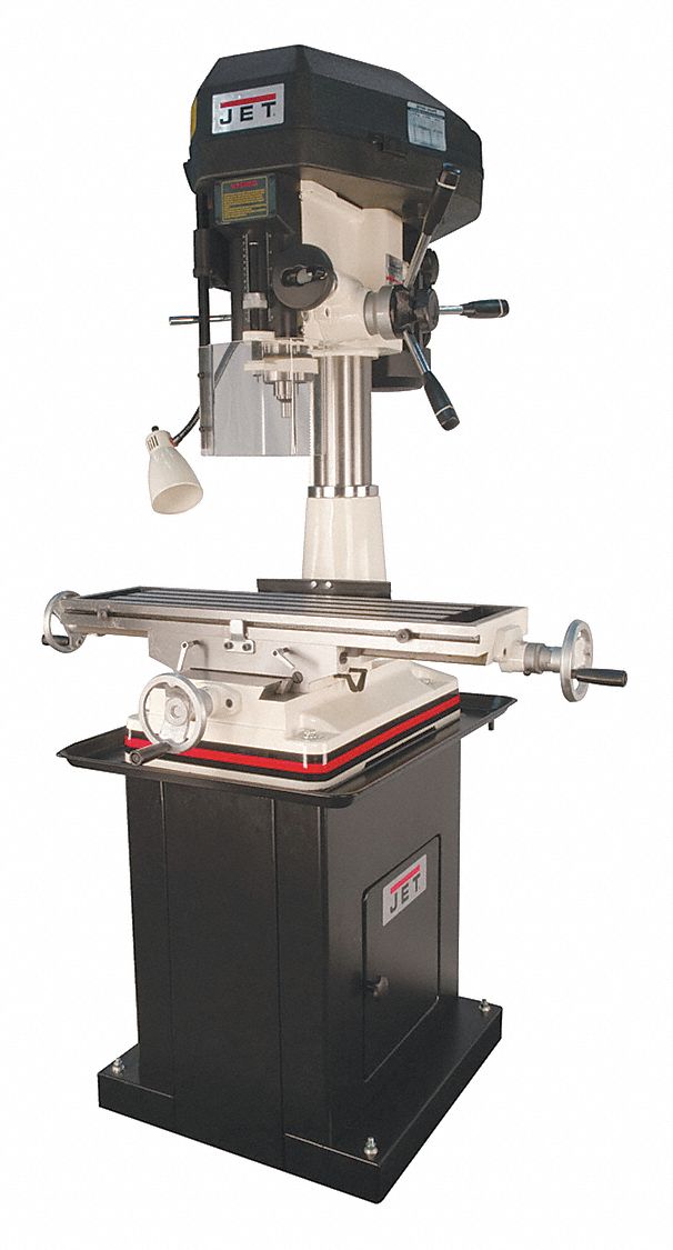 JET Mill Drill Machine: R8, 15 7/8 in Swing, 1 Phase, 120/240V, 1 1/4 ...