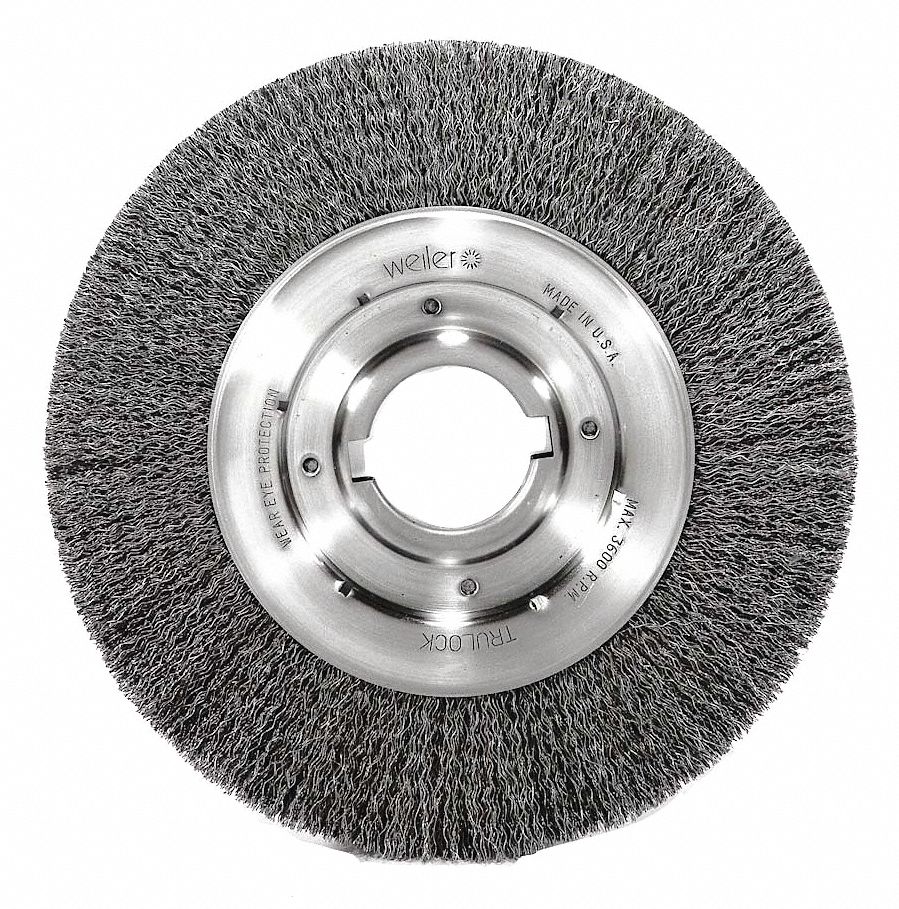 Wire Wheel Brush, Max. RPM 3600, 1-1/8in W