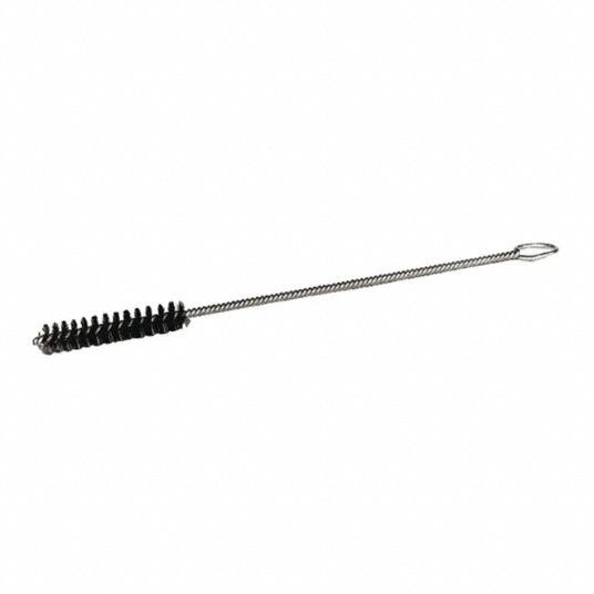 WESTWARD, Steel Bristle, 0.375 in Brush Dia, Single Spiral Tube Brush