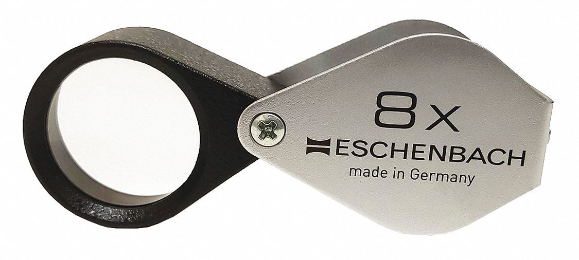 Metal Precision Folding Magnifier: 8X, 1.67 in Focal Distance, 23 mm Lens Dia