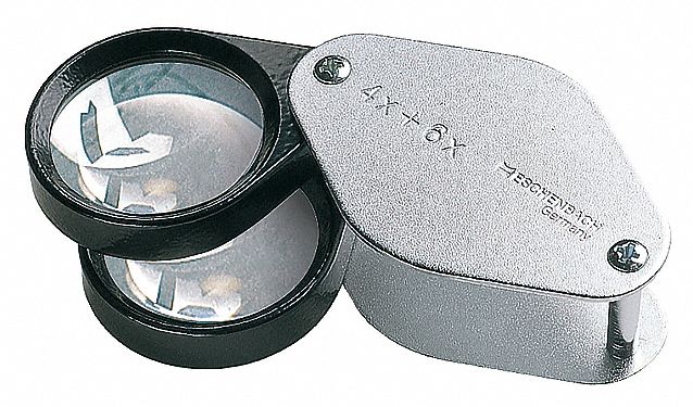 Precision Folding Magnifier: 4X to 10X, 2 in Focal Distance, 30 mm Lens Dia