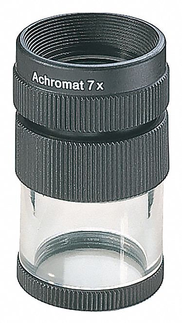Aspheric Stand Magnifier: 7X, 1 in Focal Distance, 23 mm Lens Dia, 28D Diopter