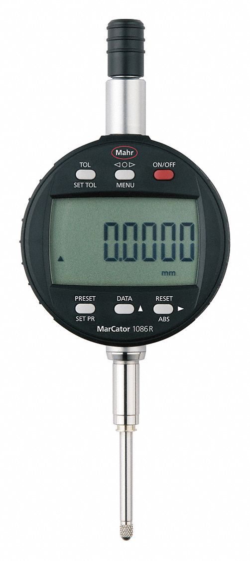 Digital Indicator: 0 in to 0.5 in /0.001 mm to 12.5 mm, Inch/Metric, 0.002 mm Accuracy, IP54