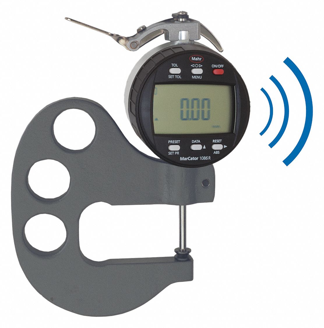 MAHR INC Digital Thickness Gauge, Range 0 in to 1 in, 0 mm to 25 mm