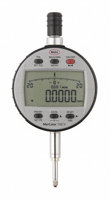 Digital Indicator: 0 in to 0.5 in /0.001 mm to 12.5 mm, Inch/Metric, 0.002 mm Accuracy, IP42