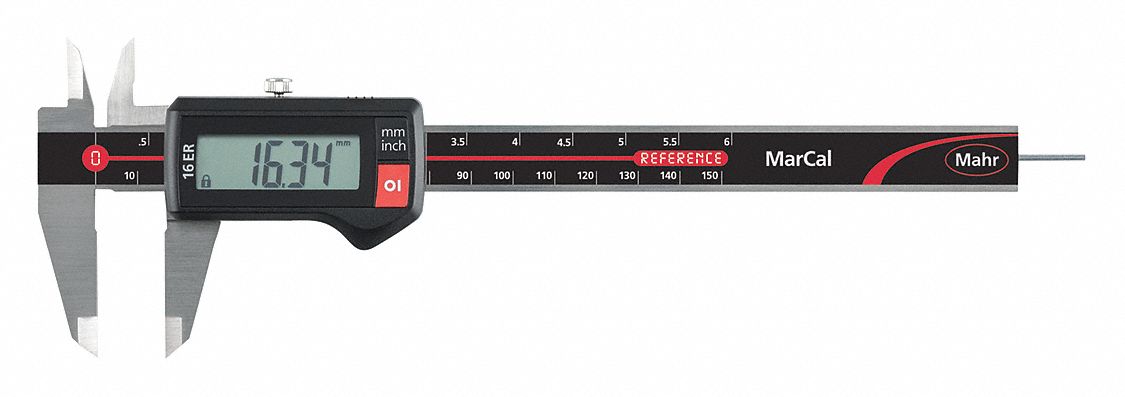 4-Way Digital Caliper: 0 in to 6 in /0 mm to 150 mm, Inch/Metric, 0.0005 in/0.01 mm Resolution