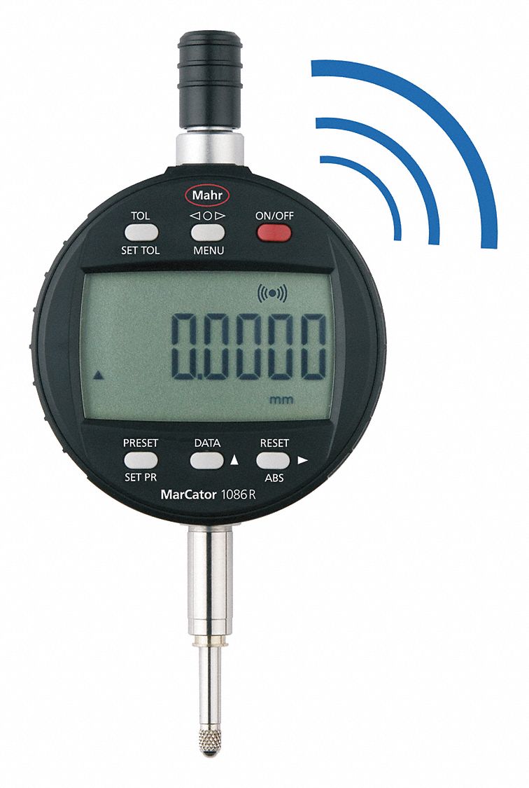Digital Indicator: 0.00002 in to 0.5 in /0.001 mm to 12.7 mm, Inch/Metric, 0.002 mm Accuracy