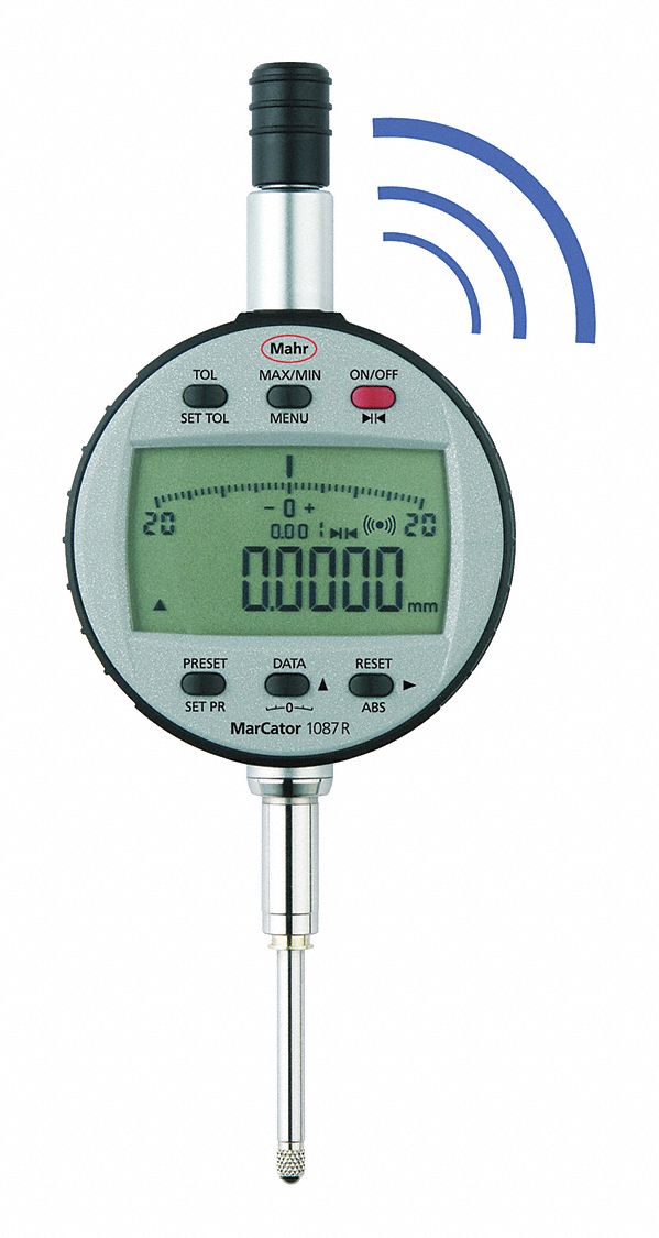Digital Indicator: 0 in to 1 in /0.001 mm to 25 mm, Inch/Metric, 0.002 mm Accuracy, IP42