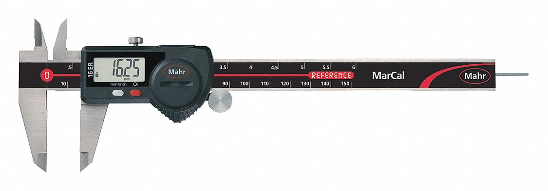 4-Way Digital Caliper: 0 in to 6 in /0 mm to 150 mm, Inch/Metric, 0.0005 in/0.01 mm Resolution