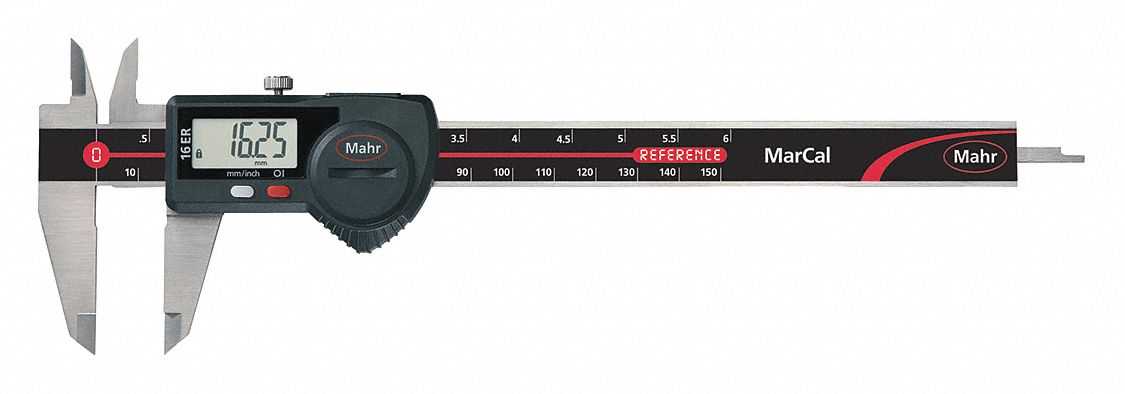 4-Way Digital Caliper: 0 in to 6 in /0 mm to 150 mm, Inch/Metric, 0.0005 in/0.01 mm Resolution