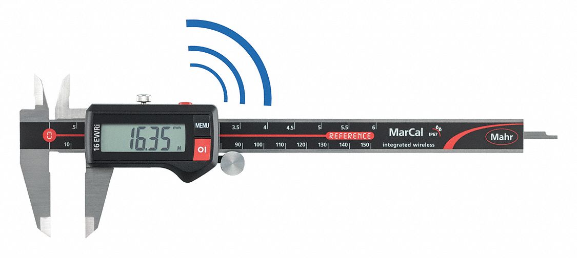 MAHR, 0 in to 6 in/0 to 150 mm Range, IP67, 4Way Digital Caliper