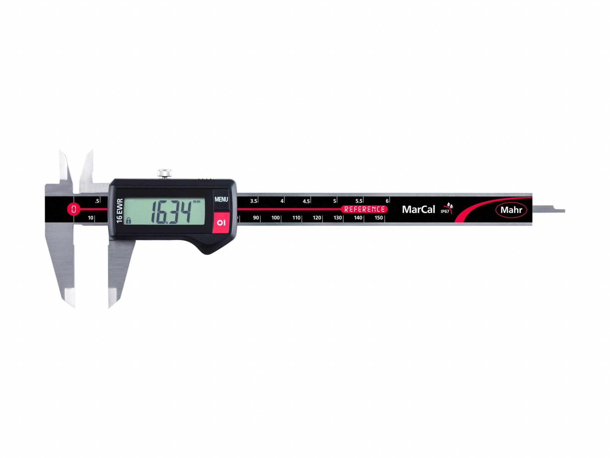 MAHR, 0 in to 6 in/0 to 150 mm Range, IP67, 4Way Digital Caliper