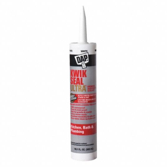 DAP Caulk Cartridge, 5 min Begins to Harden, 1 day Full Cure, 40° to