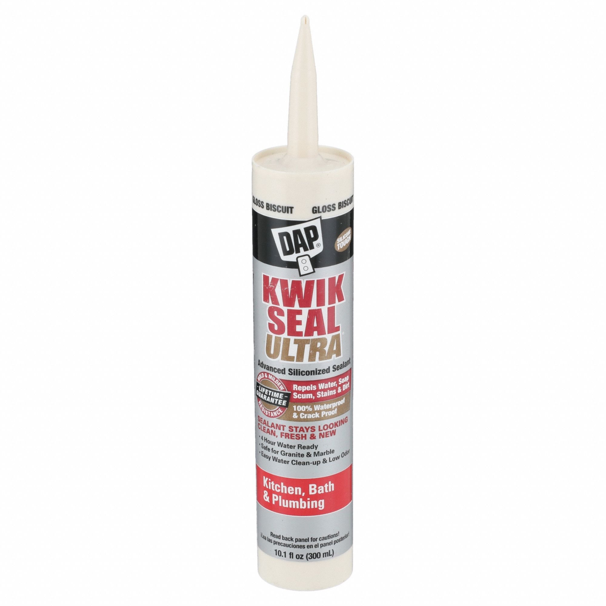 Acrylic Latex Sealant: Kwik Seal Ultra, Gloss Biscuit, 10 oz Container Size, Cartridge