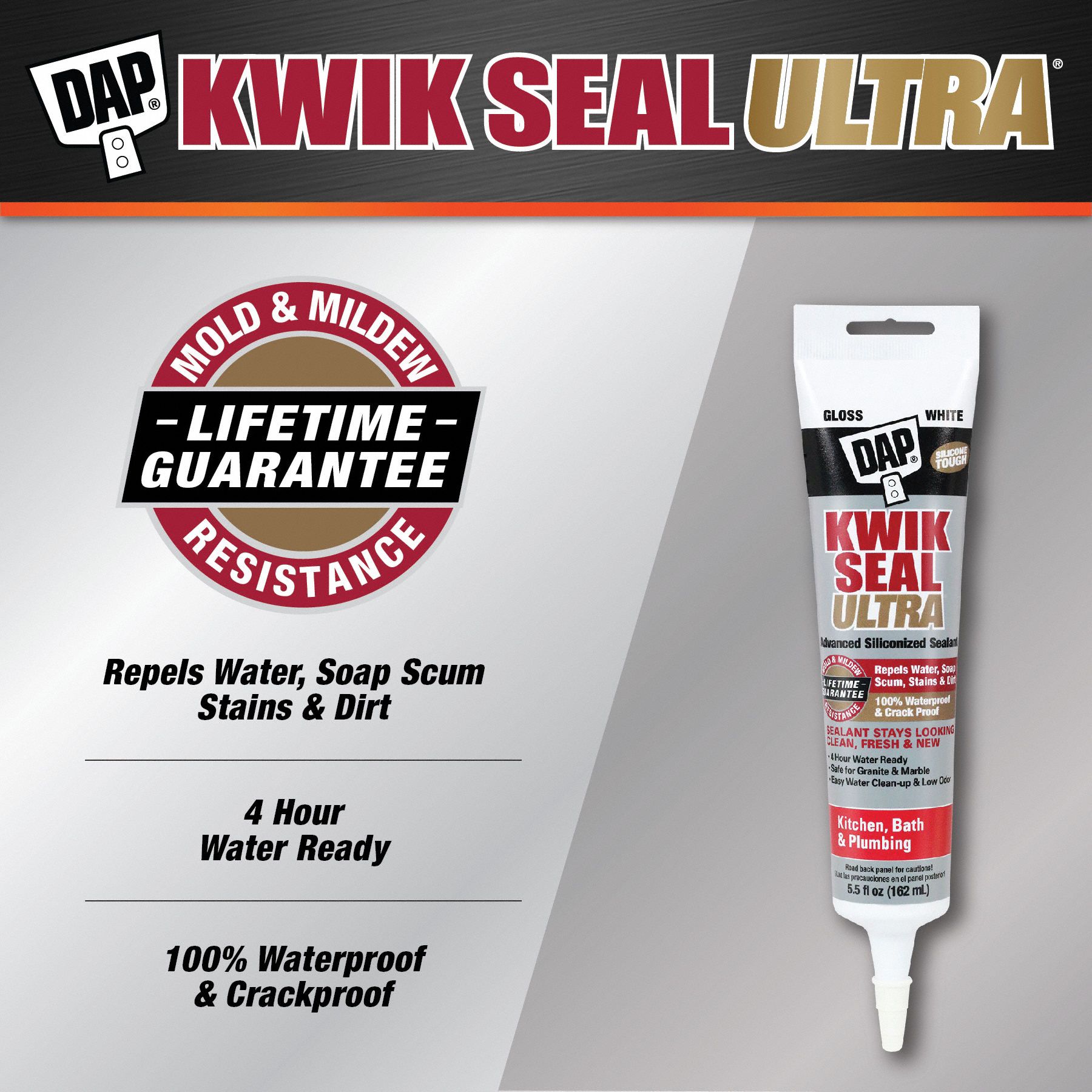 DAP 18914 Acrylic Sealant,White,Kwik Seal Ultra 45PG62