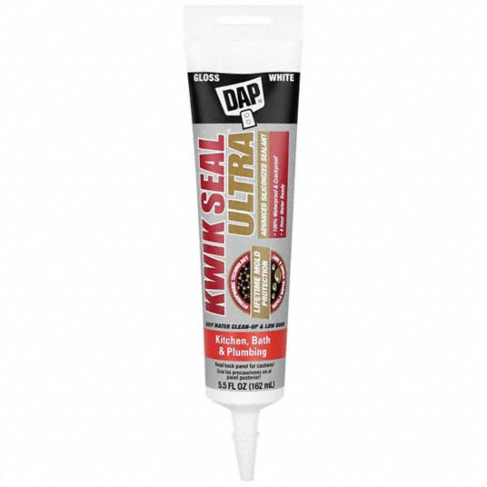 DAP, Kwik Seal Ultra, Gloss White, Acrylic Latex Sealant 45PG6218914