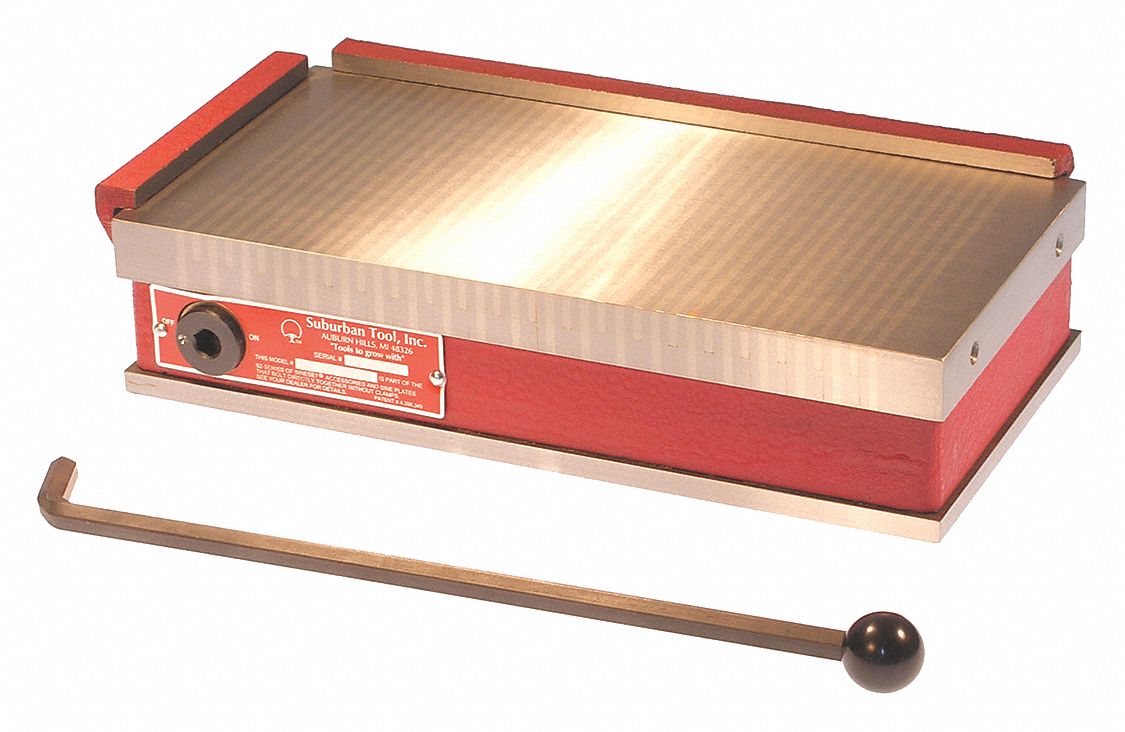 Magnetic Chuck: Fine Pole, 6 in W x 12 in L